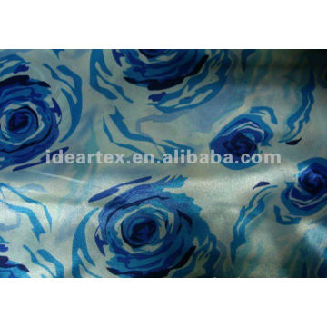 Faux Silk Printed Spendex Shiny Satin Fabric
